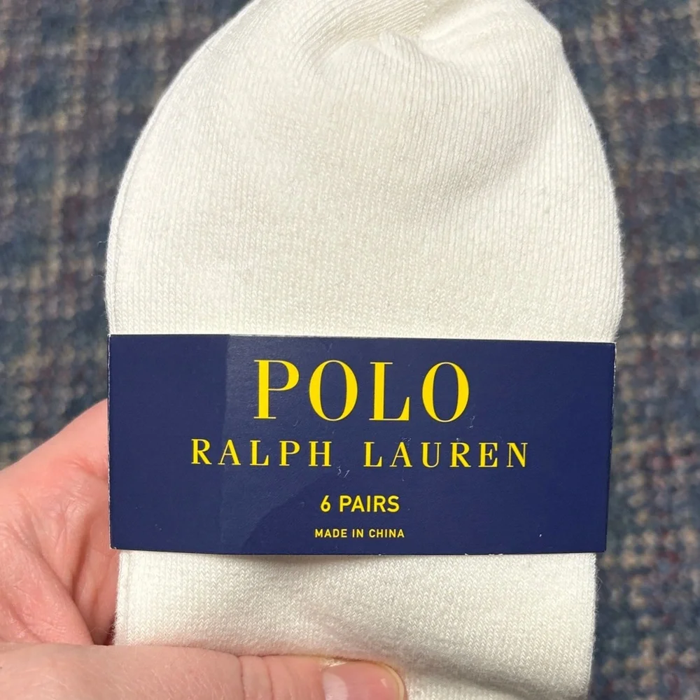 New Polo Ralph Lauren 6 pairs of white socks with multicolored logos - Picture 4 of 7